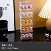 Caixa de Armazenamento Transparente Fofa Multi-camada Ornamento de Mesa Rack de Exibição à Prova de Poeira Suporte de Exibição de Figura Blind Box Gabinete de Exibição Empilhável