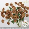 Rosas de Creme Simuladas de 3 Cabeças, Decoração de Fundo para Casamento, Arranjo de Flores para Guia de Estrada, Flores de Seda Estilo Europeu para Casamento, Flores Artificiais