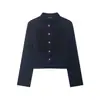 Bestseller Transfronteiriço AliExpress 2026 Primavera Nova Moda Elegante e Única Gola Alta Abotoada Curta Novo Estilo Chinês Jaqueta Feminina