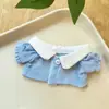 [Apenas Roupas de Bebê] Primeira, Segunda e Terceira Geração Labubu Boneca de Vinil Fantasia Roupas de Bebê Chapéu Baotou Azul Macacão