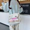Bolsa Pain de Estilo Japonês Bolsa Feminina 2025 Nova Bolsa de Ombro Transparente Moda Tendência Doce Bolsa Transversal Grande Capacidade Bolsa Mensageiro