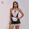 Venta al por mayor de fábrica talla grande europea y americana transfronteriza lencería sexy uniforme de juego sexy traje de sirvienta traje de sirvienta 9043
