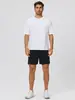 Camiseta Masculina 100% Algodão Solta Casual Esportiva Manga Curta Fibra de Algodão Natural Fitness Outdoor Corrida Top D62001