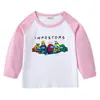 2023 Nuevo Transfronterizo Primavera y Otoño Camiseta Infantil Cuello Redondo Dibujos Animados Manga Larga Top Camiseta Base Niños y Niñas Bebé Algodón Camiseta