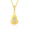 Colgante Popular Hecho a Mano de Vidrio Cepillado de Xiaohongshu con Diamantes Brillantes en Forma de Calabaza, Nuevo Collar de Moda de Lujo Ligero Estilo Chino con un Toque de Alta Gama