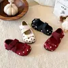 Zapatos de Cuero para Niñas 2026 Nuevos Lindos Suela Suave Zapatos de Princesa de Lunares Tela Suave Resistentes al Desgaste Velcro Zapatos para Niños