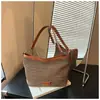 Bolso Tejido Hecho a Mano Estilo Coreano para Mujer 2026 Nuevo Bolso de Playa para Vacaciones de Verano Bolso Cubo de Hombro Único Cruzado Bolso de Paja