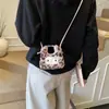 Bolsa Infantil 2026 Nuevo Dibujo Animado Gato Lindo Estampado de Leopardo Mini Bolsa Media Luna Bolsa de Pintalabios para Niñas Padre-Hijo Bolso Cruzado