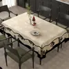 Toalha de Mesa Quadrada, Couro de Cordeiro Impermeável, à Prova de Óleo, Resistente ao Calor, Lavável para Uso Doméstico, Toalha de Mesa de Café de Luxo de Alta Qualidade