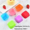Pacote com 12 Formas de Silicone para Muffin, Cupcake, Bolo, Pudim, 5 Formatos Redondo, Coração, Estrela de Cinco Pontas, Rosa, Quadrado