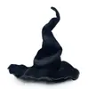 Disfraz de Halloween Sombrero Retorcido Sombrero de Bruja Sombrero de Bruja Negro de Terciopelo Brujo Bruja Mago Sombrero de Terciopelo