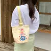 Bolsa de Lona de Dibujos Animados para Mujer, Bolso de Mano de Gran Capacidad, Bolsa para Fiambrera de Estudiante para Ir al Trabajo, Versátil para Salir, Bolso Pequeño de Aspecto Elegante