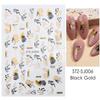 Cross-border New nail Art Sticker Bronzing Leopard Black Gold Rosa Gold Planta Linha Abstrata Unha adesiva Adesivo prego