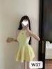 Vestido de Verão Elegante Estilo Coreano Puro Estilo Lustroso Cintura Afinando Lã Gola Alta Cauda de Peixe