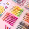 Nuevos marcadores acrílicos con forma de diamante, punta suave y con purpurina en una caja apilable, diseñados para arte y dibujo, y no traspasan el papel.