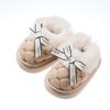 2024 Nuevas Pantuflas de Algodón para Niños Otoño e Invierno Lazo Moda Niñas con Forro Polar Suela Gruesa Bolsa con Pantuflas de Felpa