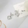 Aretes de Flor Corazón Cero Residuos para Mujer, Accesorios de Yiwu Electroplateados Ecológicos de Nicho al por Mayor, Aretes de Corazón Electroplateados Ecológicos