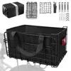 Cesta plegable para bicicleta, cesta trasera ampliada para bicicletas de montaña, cesta con forro interior, cesta para bicicleta de montaña