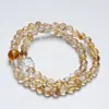 Pulsera de Cristal Natural Burbuja Naranja Dorada con Hojuela Dorada Carpa Cristal Blanco para Mujeres, Pulsera Versátil Regalo al por Mayor