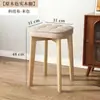 Taburete de asiento blando de madera maciza silla moderna simple para mesa de comedor en casa banco pequeño para sala de estar apilable taburete cuadrado simple para mesa de café