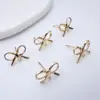 Aretes de Botón para Oreja con Forma de Lazo de Cobre Chapado en Oro de Alta Retención de Color Kit de Materiales para Accesorios de Aretes Hechos a Mano DIY