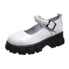 Mocassins Franceses Retrô Estilo Britânico Feminino 2024 Outono Novo Estilo Pérola Sapatos Mary Jane com Sola de Plataforma de Uma Palavra para Mulheres