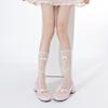 Meias Lolita Finas de Primavera e Verão com Renda e Laço, Renda Estilo Japonês, Meias Miu de Cano Médio Estilo Ballet para Meninas