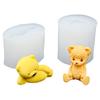Mini Lindo Molde de Silicona de Oso Día de San Valentín Oso Acostado Oso de Peluche Vela Perfumada Yeso Piedra Difusora Adorno Molde