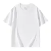 Camiseta de Manga Corta con Cuello Redondo y Hombro Normal 220g 21s para Hombre, Algodón Puro, Color Sólido, Camisa de Trabajo Publicitaria, Logo de Impresión al por Mayor