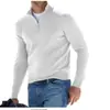 Polo informal de manga larga con cuello en V y cremallera de lana de felpa para hombre, de Amazon, para otoño de 2023