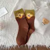 Nuevos Calcetines Divertidos de Animales Peek-A-Boo Otoño e Invierno Tendencia Estilo Coreano Combinación de Colores Lindos Cachorro Pingüino Calcetines para Mujer Algodón Puro de Caña Media
