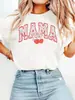 Transfronterizo Aliexpress En Stock Europeo y Americano Cuello Redondo Cereza Mamá Día de la Madre Top Camiseta para Mujer Amazon En Stock Ancho