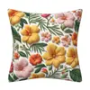 Capa de Almofada Floral 3D com Bordado Falso, Vendida em Larga Escala no Exterior, para Primavera e Verão, Almofada de Sofá Moderna e Simples, Suporta Personalização