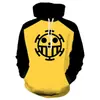 Exportación Directa Nueva Sudadera con Capucha y Cremallera Estampada Digitalmente 3D para Hombre de One Piece COPLAY