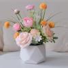 Flor Artificial sala de estar móveis para casa decorações de mesa de jantar flores de planta vasos ornamentos florais vaso de cerâmica fosca