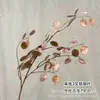 Flores Artificiales de Bronce Cubo de Bendición de Año Nuevo Arreglo Floral Adornos de Navidad Hojas de Dinero Hojas de Abanico Plateado Decoración Floral para Salón de Bodas