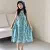 Vestido de Verão Sem Mangas para Meninas Mais Velhas 2026 Nova Roupa Infantil Vestido Colete de Algodão Estilo Coreano