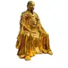 Estatua Grande de Bronce del Emperador Inmortal, Estatua Sentada del Patriarca, Estatua de Bronce del Dios Supremo, Adornos de Templo Taoísta Dorados y Pintados