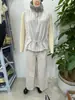 Para Ropa Femenina Transfronteriza Estilo Europeo y Americano Verano 2025 Nuevo Conjunto Casual Chaleco Holgado Ajustable + Pantalones de Pierna Ancha Holgados