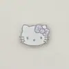 Lindo Cuadros con Borde Plateado Cabeza de Gato KT Lazo Accesorios Acrílicos Adorno para el Cabello DIY Funda para Teléfono Móvil Agujero Decorativo Zapatos