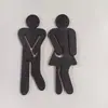 Venta caliente silueta hombres y mujeres puerta de baño logo decorativo colgante de madera impermeable tridimensional artesanía Amazon venta al por mayor transfronteriza