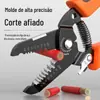 Alicate Desencapador de Fios, Tesoura para Cabos de Eletricista, Alicate de Desencapar e Pelar, Alicate de Puxar Fios, Feito de Aço Manganês, Fio de Aço Espessado, Multifuncional