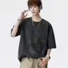 Ropa para Hombre Tallas Grandes 150kg 7A Antibacteriana Talla Grande Desano Camiseta Casual de Costilla para Hombre Moderna Retro Versátil Manga Corta