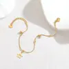 Pulsera de Acero Inoxidable Dorada Multielemento Transfronteriza para Mujer Estilo Ins Europeo y Americano Pulsera que no se decolora Lujo Accesible y Sentido de Alta Gama