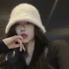 Sombrero de Pescador Otoño e Invierno para Mujer, Atmósfera de Alta Gama, Sombrero para Madrugadas, Aspecto Natural, Estilo Japonés, Versátil, Estilo Pareja, Hace que la Cara Parezca Más Pequeña, Sombrero de Cubo para Hombre