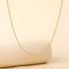 Collar DIY de Latón Dorado Arena Electrochapado, Popular en Tiktok para Mujeres, Cadena Lisa Estilo Coreano y Japonés, Cadena de Cuentas Redondas Unisex, Electrochapado en Oro Real de 24K