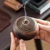 Quemador de Incienso Ruyi de Nogal Estilo Chino Interior Hueco Madera Maciza Base para Placa de Madera de Áloe Sándalo Base Base
