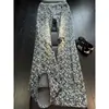 Jeans jacquard azul nuevos de resorte directo de fábrica para hombre, pantalones rectos lavados de estilo americano vintage de moda