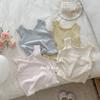Roupa Infantil 2025 Verão Novo Camiseta Básica Regata para Meninas Roupa de Verão Bebê Renda Regata Básica Sem Mangas Camiseta Trbottomy