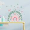 LD64135 desenho animado verde rosa flor arco-íris decoração de sala de estar reforma de quarto atmosfera acolhedora adesivos de parede autoadesivos